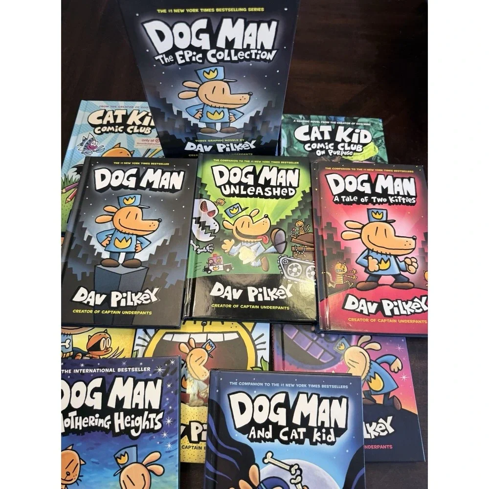 Dav Pilkey Lot of 11 Hardcover Dog Man Cat Kid books